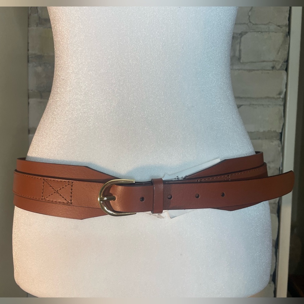 J. Crew Factory Leather Waist Belt, Camel, Sz M/L or XL Please see measurements - Picture 2 of 16